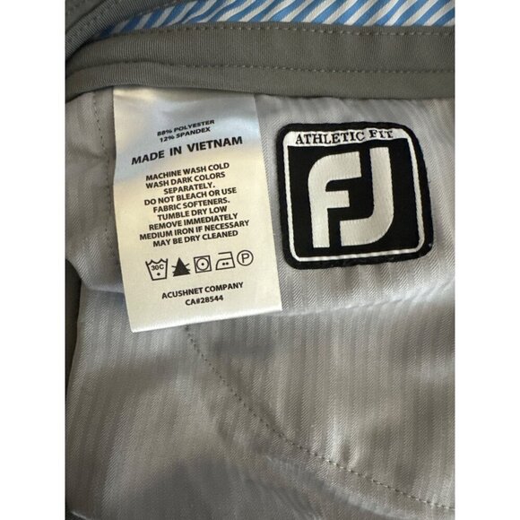 FootJoy Mens Athletic Fit Gray Golf Pants W36/L32 - Picture 4 of 4